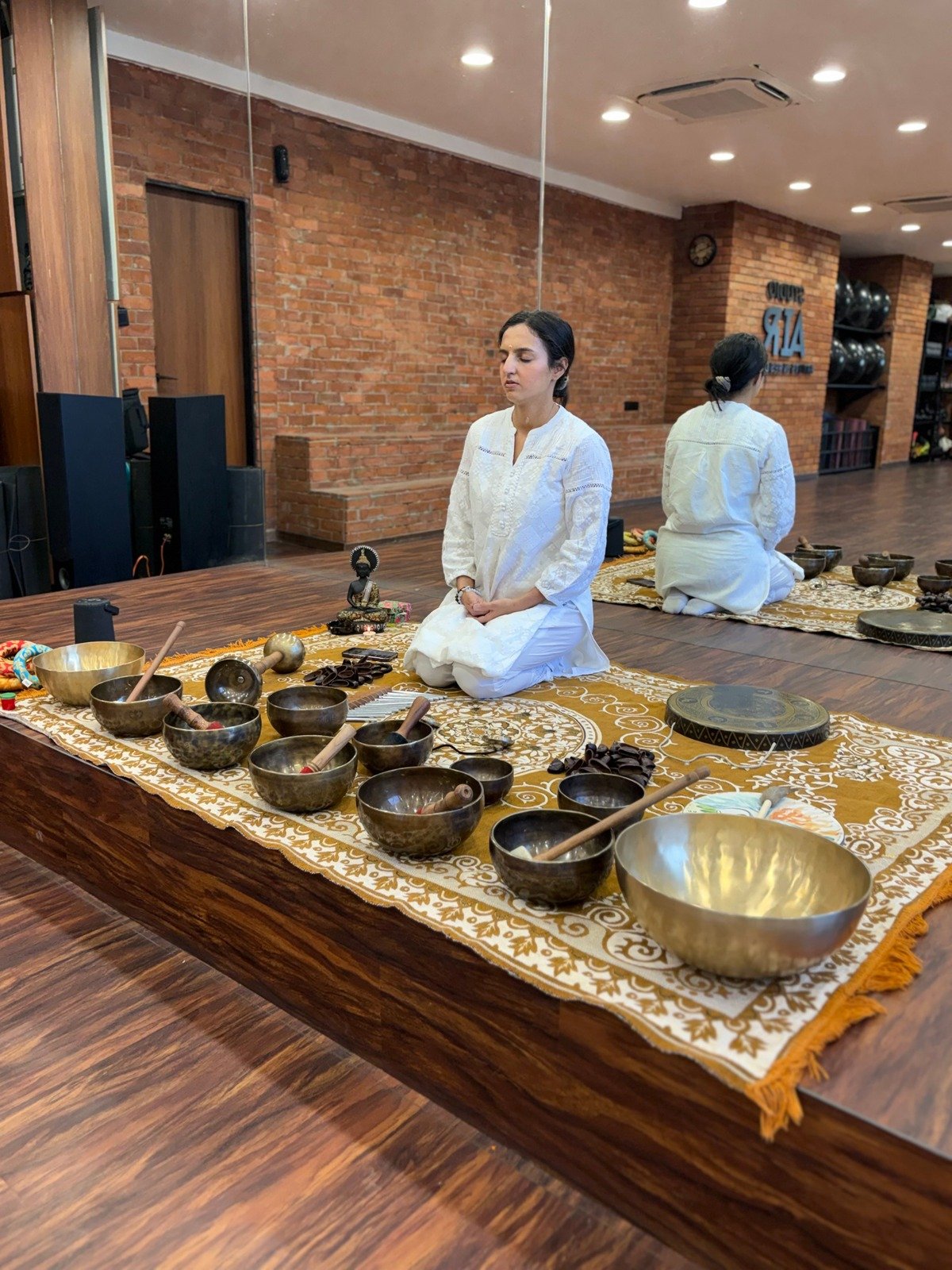Sound bath setup